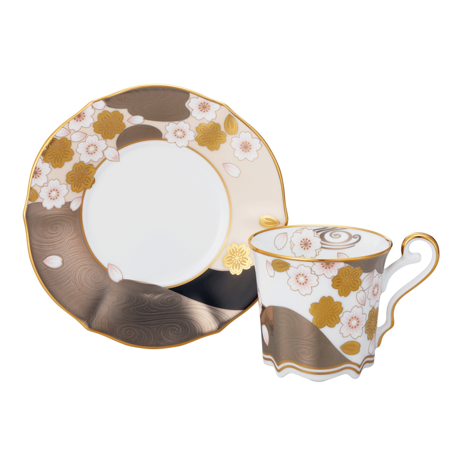 あやみなも コーヒーカップ&ソーサー（桜金銀彩） 058-H1120