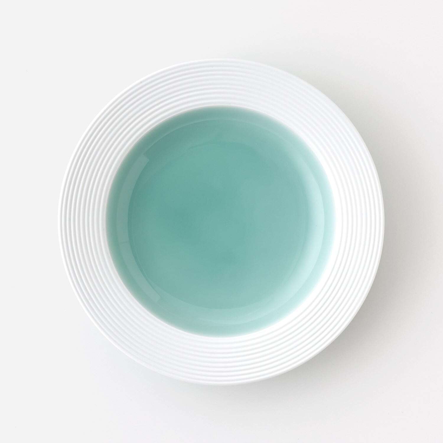 青磁白彩リム皿 2枚セット 027-H1175