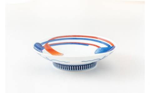 【伊万里焼】色鍋島組紐文5寸高台皿 023-H627