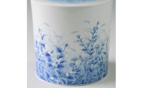 【伊万里焼】シリーズ野の花染付水指 135-H734