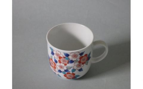 【伊万里焼】市川冬山窯「色鍋島桜文ミルクカップ」 037-H1234