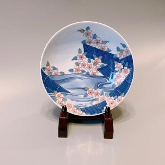 【伊万里焼】鍋島花筏文五寸高台皿 028-H843