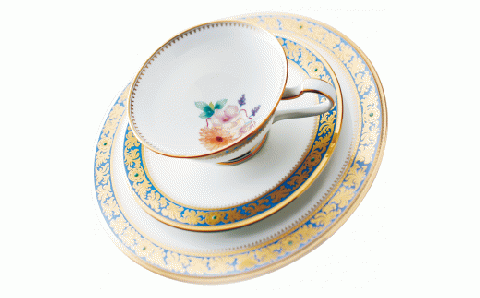 【ノリタケ】グランブロシェ カップ&ソーサー 058-H854