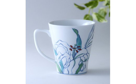 【伊万里焼】カサブランカマグカップ 花柄（染錦）【アトリエまりゑ】 135-H933