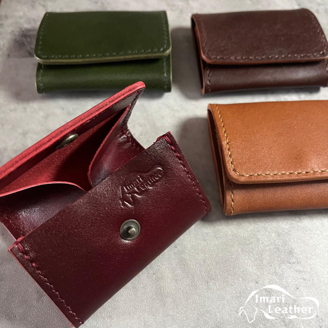 【伊万里レザー】ボックス小銭入れ【職人手縫い】 115-N235