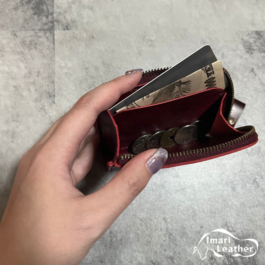 【伊万里レザー】ミニ財布【職人手縫い】 115-N236