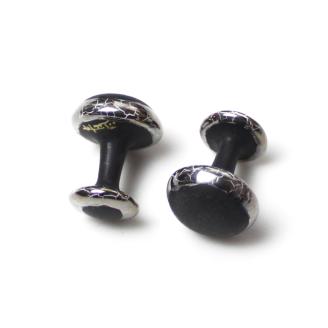 伊万里焼強化磁器カフスボタン（マット釉黒） 029-H1013