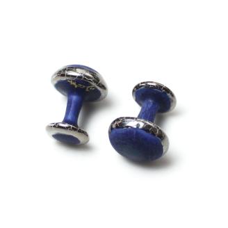 伊万里焼強化磁器カフスボタン（マット釉青） 029-H1014