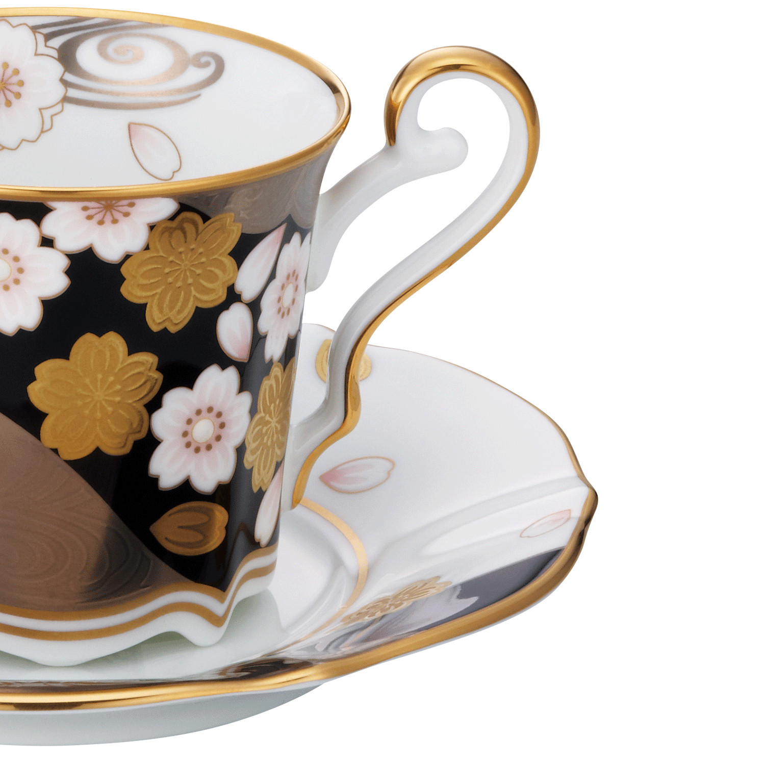 あやみなも コーヒーカップ&ソーサー（夜桜金銀彩） 058-H1119