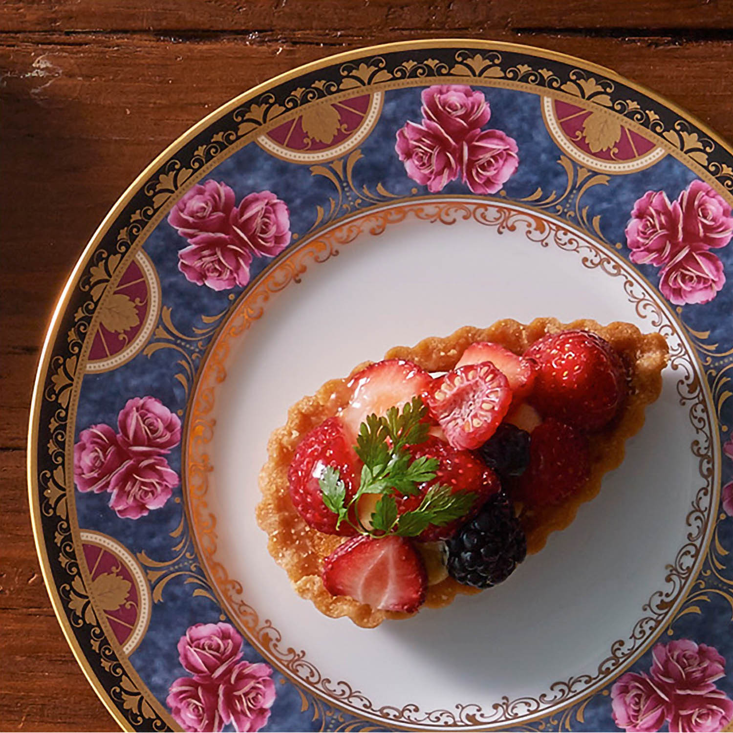 オマージュ コレクション 19cmプレート（色絵薔薇文） 058-H1148