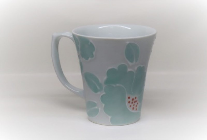 【伊万里焼】一珍釉彩花文ペアマグカップ 032-H615