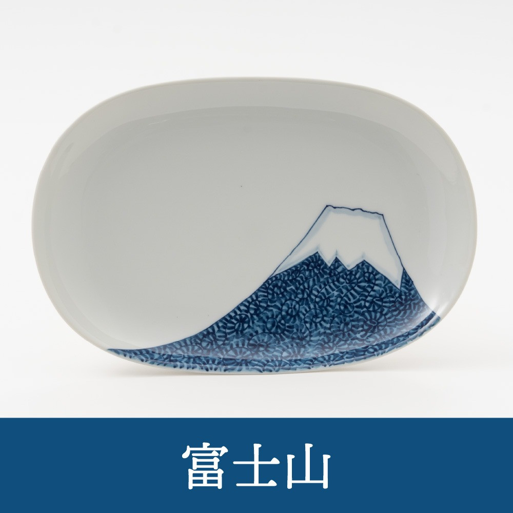 【伊万里焼】縁起物 濃タコ唐草 楕円皿1枚 056-H623