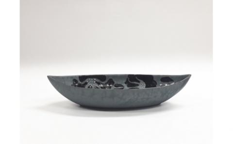 【伊万里焼】パスタ皿 カレー皿 絞り花船形鉢 032-H709