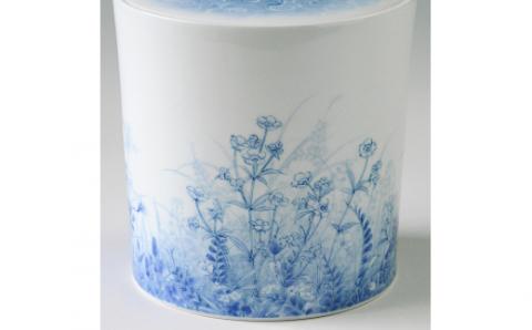 【伊万里焼】シリーズ野の花染付水指 135-H734