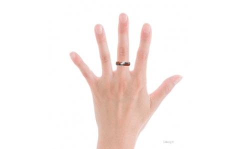 伊万里焼強化磁器指輪（白金彩貫入流水赤色）【要選択】 029-H776