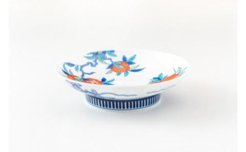 【伊万里焼】色鍋島柘榴文5寸高台皿 023-H804