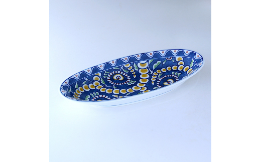 【伊万里焼】トルコ風楕円皿【アトリエまりゑ】 135-H929