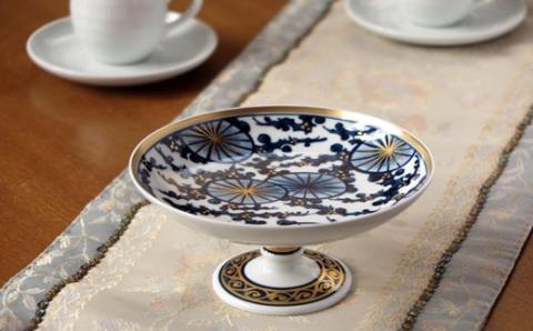 【伊万里焼】伊万里陶苑 金彩松絵コンポート皿 070-H959