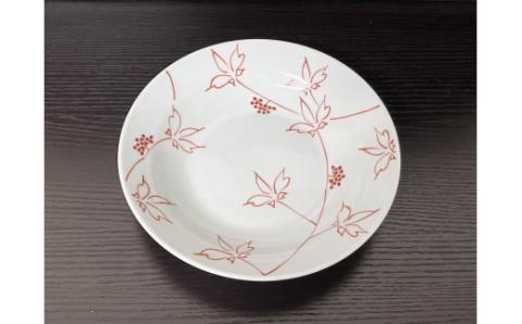 伊万里焼 うこぎ（黒・赤）スーププレート 165-H1058