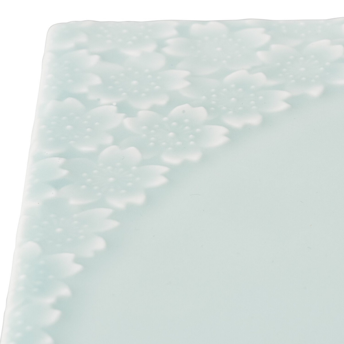 【伊万里焼】モイスト 桜彫 スクエアプレート 028-H1186