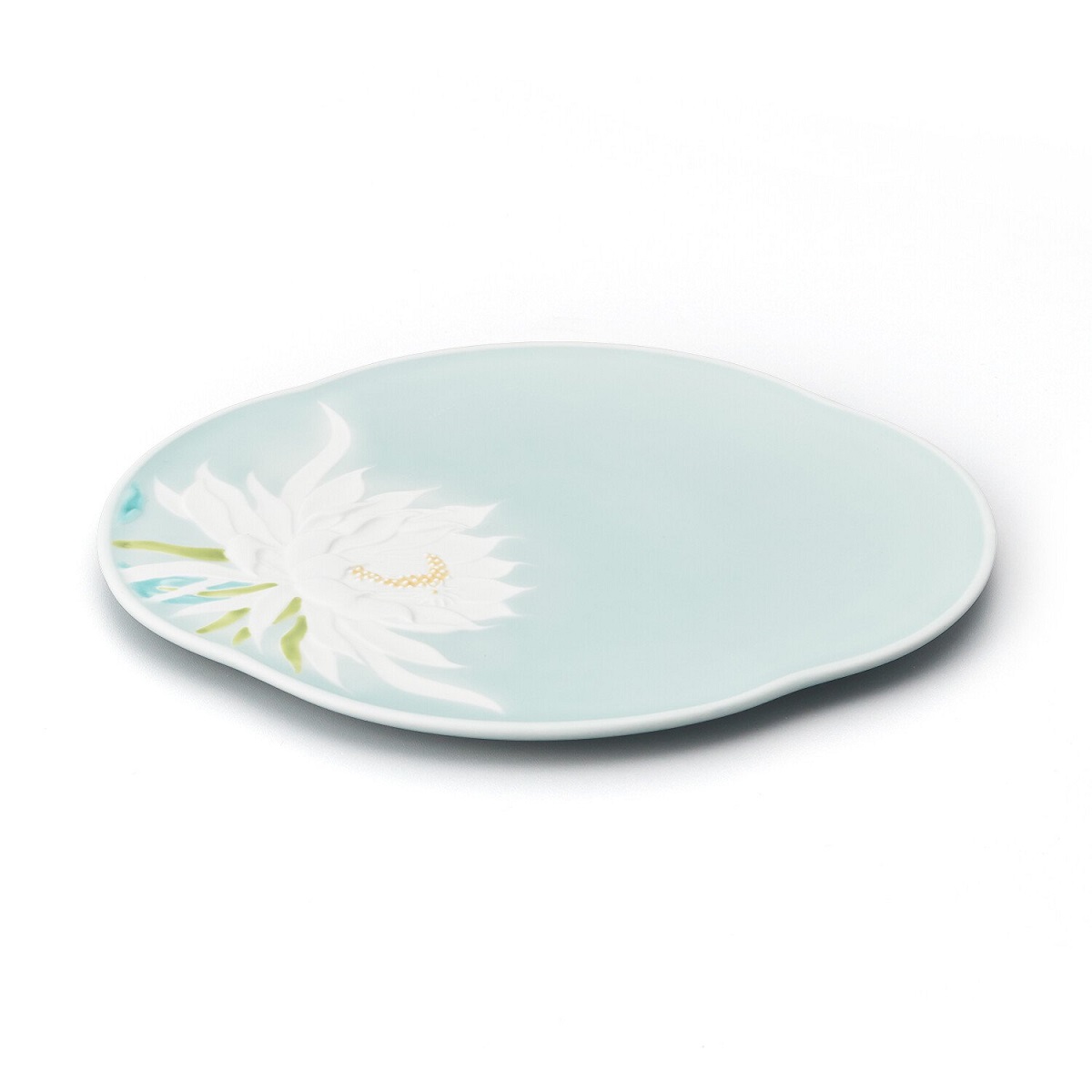 【伊万里焼】モイスト 色絵月下美人 木瓜プレート 028-H1187