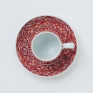 【伊万里焼】伊万里陶苑 朱三島珈琲碗 070-H604