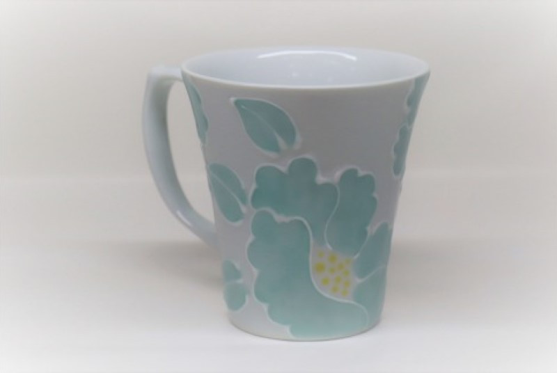 【伊万里焼】一珍釉彩花文ペアマグカップ 032-H615