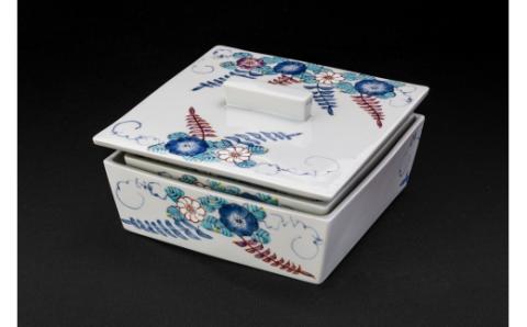 【伊万里焼】辻が花三段重陶箱 035-H681