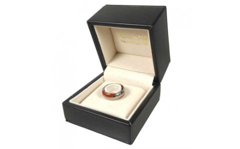 伊万里焼強化磁器指輪（白金彩貫入流水赤色）【要選択】 029-H776