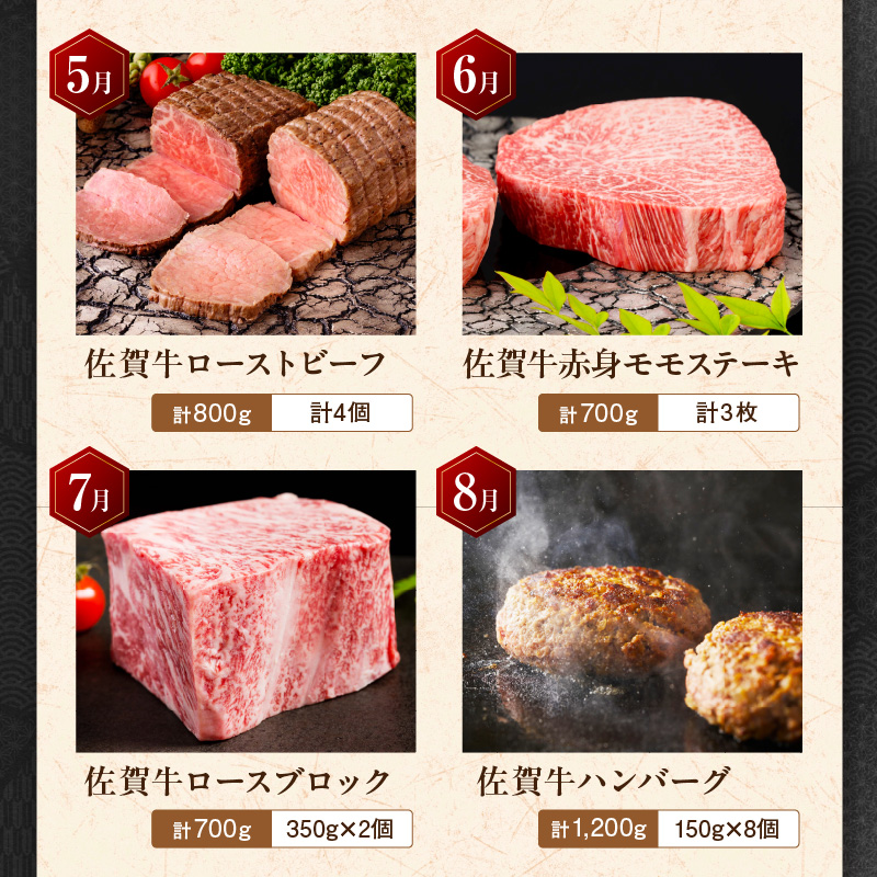 【発送月固定 定期便】肉のプレミアム定期便！ 毎月 佐賀牛 をお届け！全12回 999-J1173