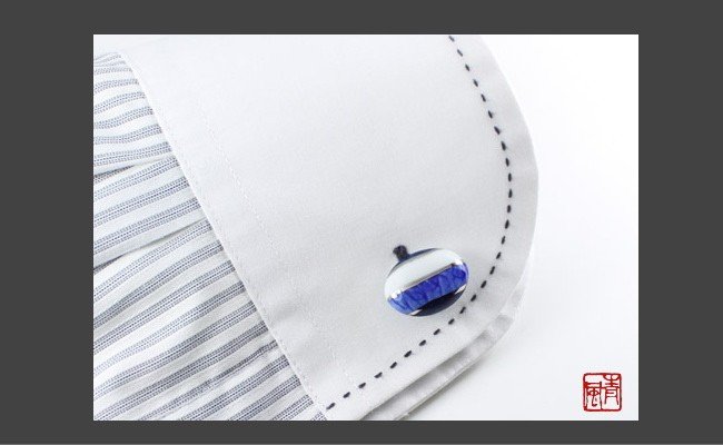 白金ライン楕円カフス 029-H276