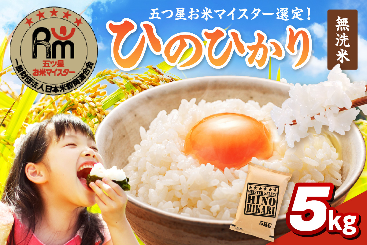 令和6年産 【無洗米】 ひのひかり 5kg 《マイスターセレクト》 086-B739