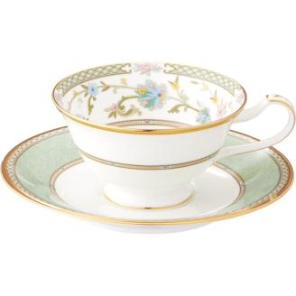 【ノリタケ】ヨシノ カップ&ソーサー（グリーン） 058-H1048