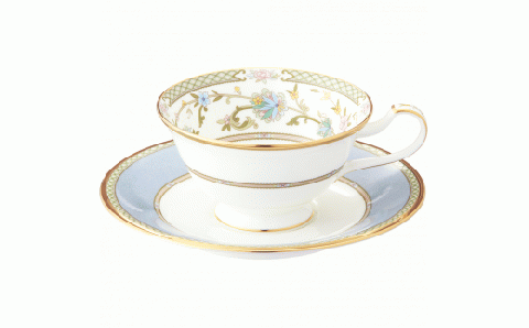 【ノリタケ】ヨシノ カップ&ソーサー（グレー） 058-H1050