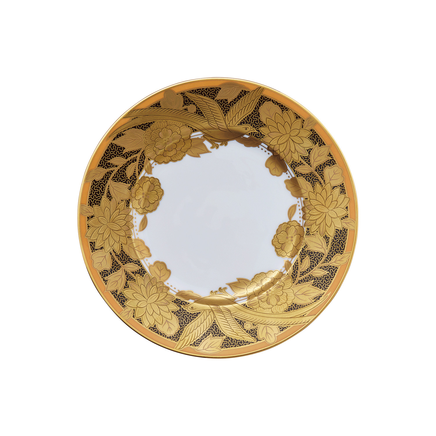 オマージュ コレクション 19cmプレート（橙絵花鳥文） 058-H1147