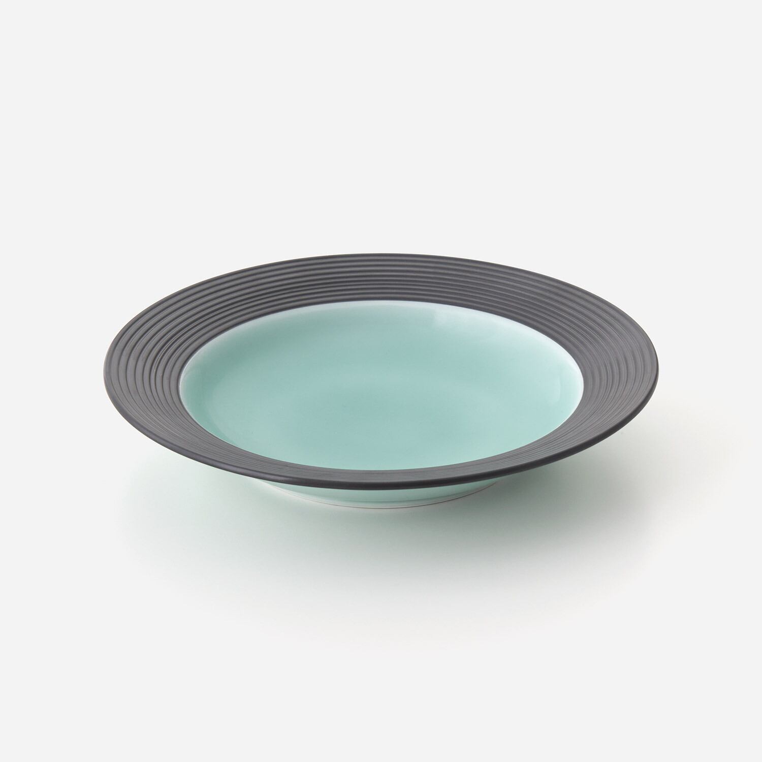 青磁黒彩リム皿 2枚セット 027-H1176