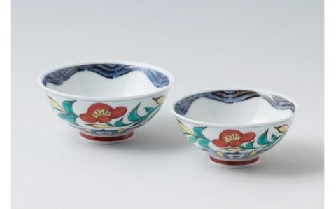【伊万里焼】伊万里陶苑万歴花文 夫婦茶碗 070-H193