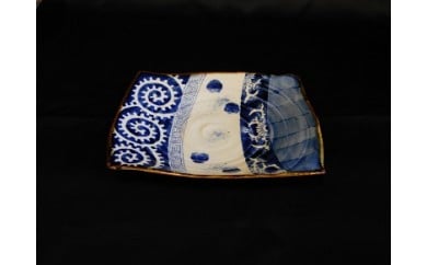 【伊万里焼】古染付板皿（寛右ェ門窯） 031-H314