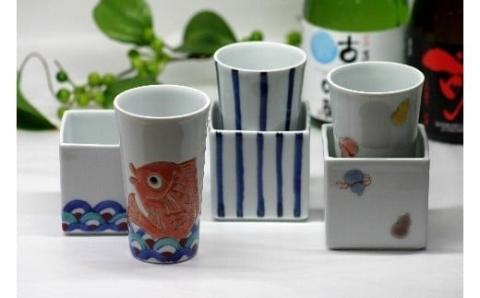 【伊万里焼】伊万里焼枡酒（グラス1個・枡1個） 032-H387