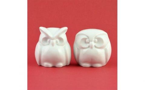 【伊万里焼】ふくろう2個セットインテリア 置物 縁起物 025-H468