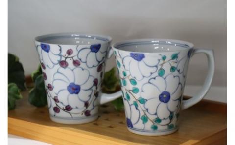 【伊万里焼】花小路ペアマグカップ 032-H597