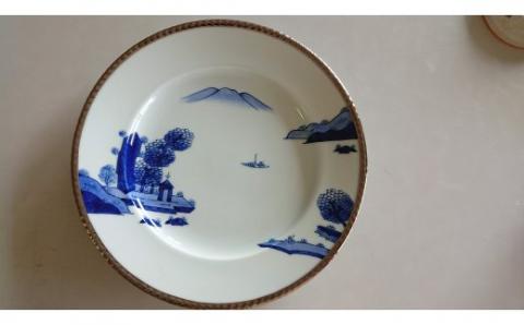 【伊万里焼】錦山水ミート皿（2枚入り） 033-H599