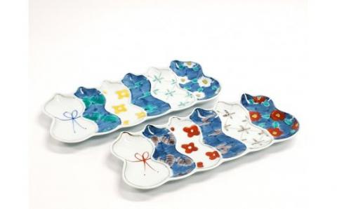 【伊万里焼】伊万里ひょうたん六瓢皿セット 032-H637