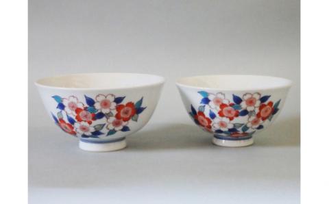 【伊万里焼】色鍋島夫婦茶碗【市川冬山窯】 037-H654