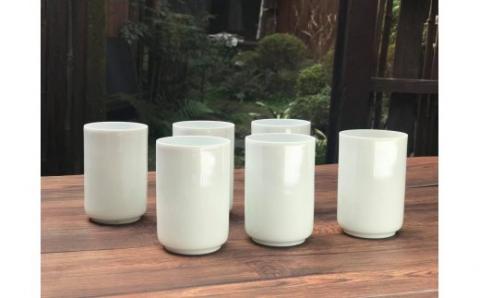 【伊万里焼】白磁 薄造り卵殻手 コップ揃6個 056-H686