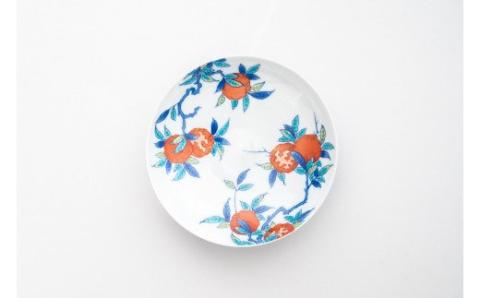 【伊万里焼】色鍋島柘榴文5寸高台皿 023-H804