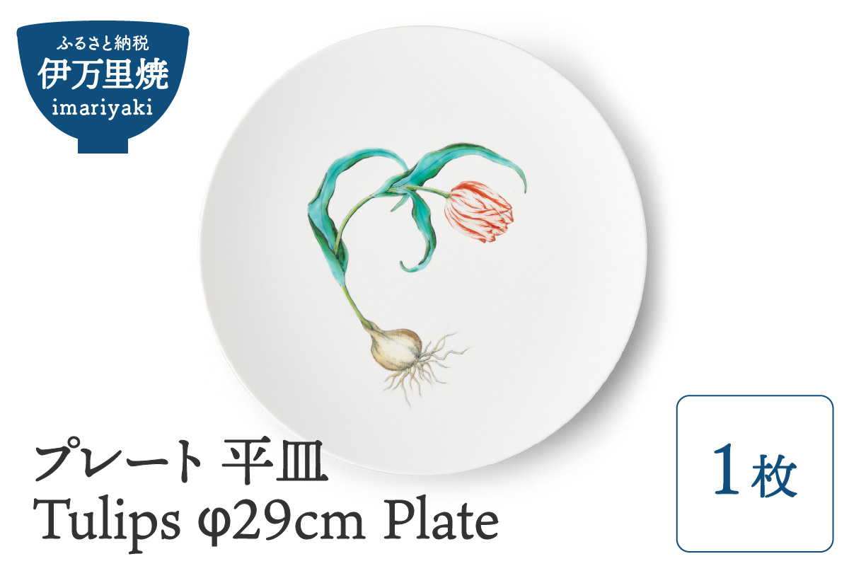 プレート 平皿 【伊万里焼】Tulips φ29cm Plate 028-H837