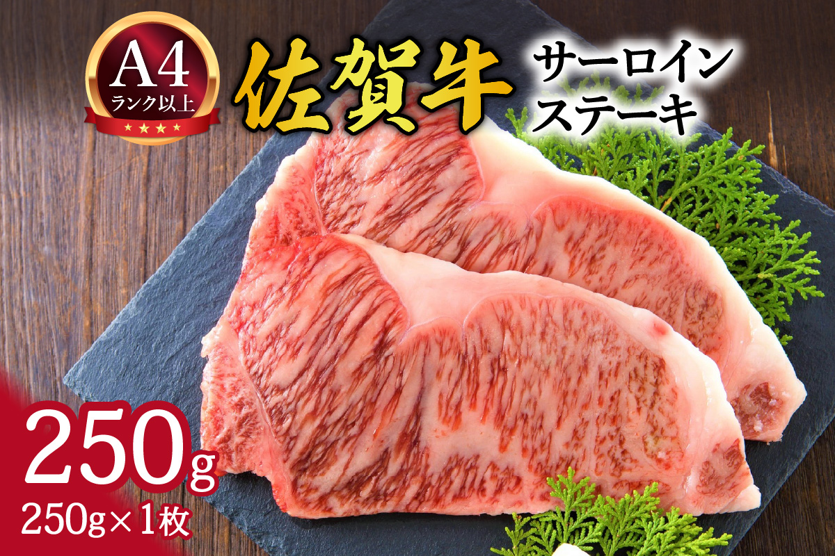 【 佐賀牛 】 艶さし！ サーロイン ステーキ 250g（250g×1枚） 159-J1028