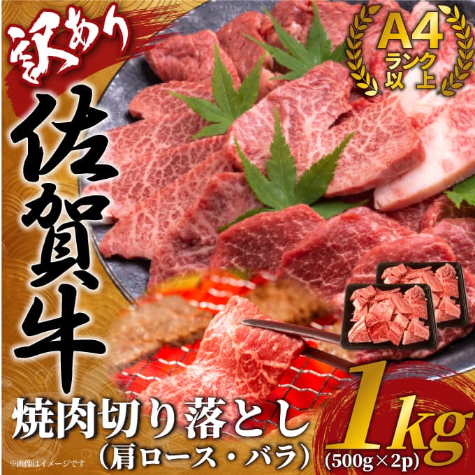 【 佐賀牛 】 訳あり！ 艶さし！ 焼肉 切り落とし 1kg（500g×2Ｐ） 159-J1037