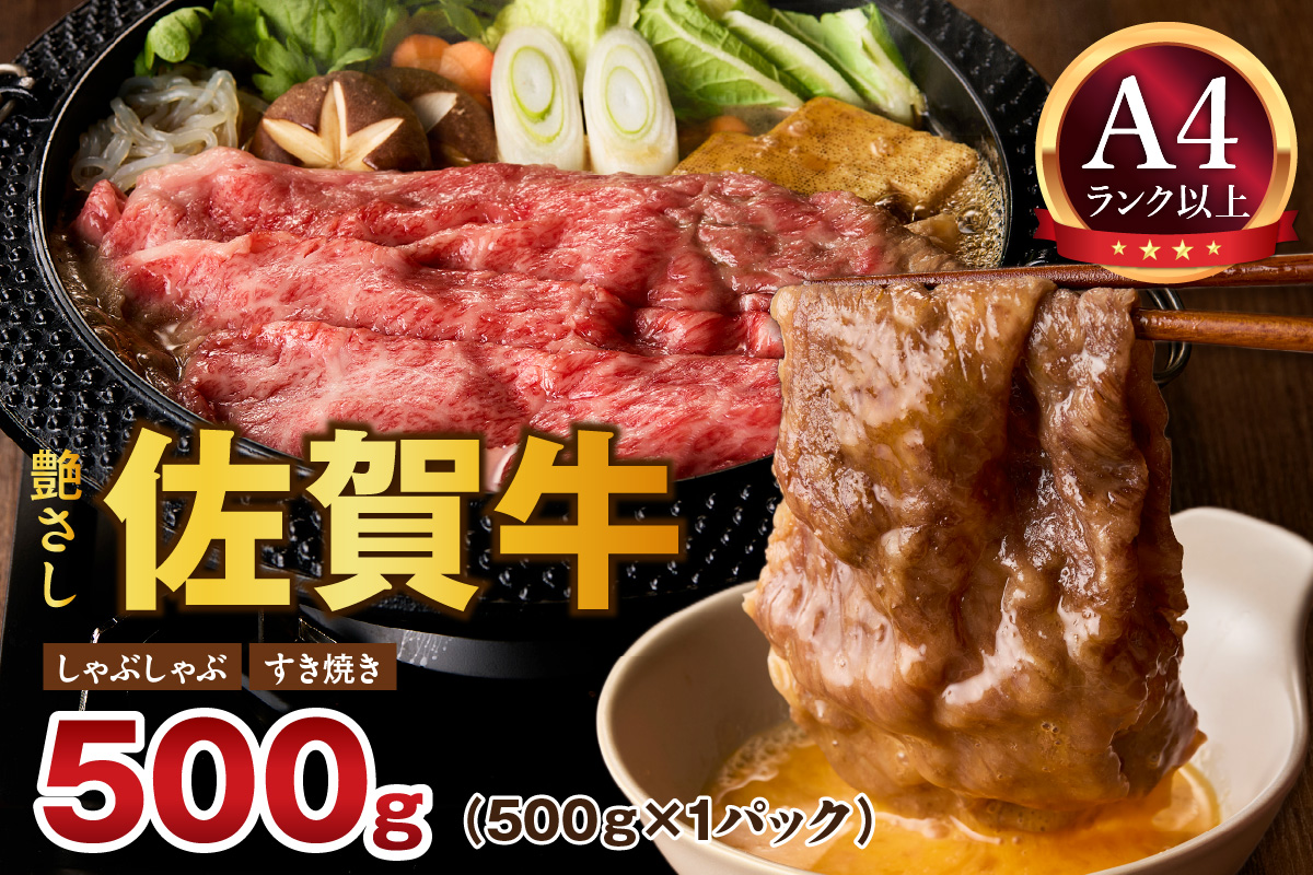 【 佐賀牛 500g 】佐賀牛 艶さし！ しゃぶしゃぶ すき焼き 500g 159-J1366
